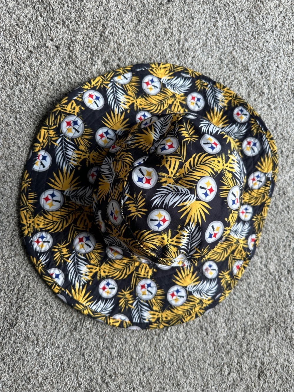 NFL Pittsburgh Steelers Black and Gold Tropical Bucket Hat